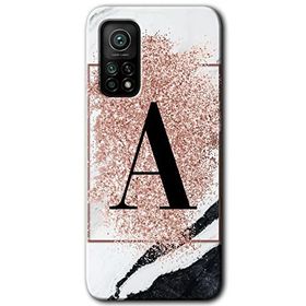 Gramaphone Mi 10T Hd Desen Baskılı Arka Kapak Pembe Mermer Desenli A Harfi Kılıf