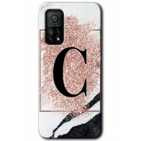 Gramaphone Mi 10T Hd Desen Baskılı Arka Kapak Pembe Mermer Desenli Ç Harfi Kılıf