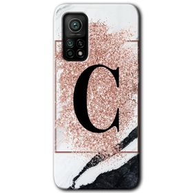 Gramaphone Mi 10T Hd Desen Baskılı Arka Kapak Pembe Mermer Desenli Ç Harfi Kılıf