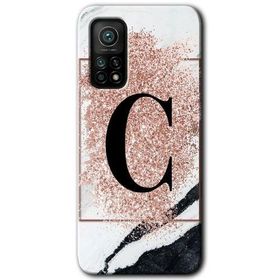Gramaphone Mi 10T Hd Desen Baskılı Arka Kapak Pembe Mermer Desenli Ç Harfi Kılıf