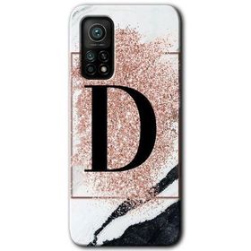 Gramaphone Mi 10T Hd Desen Baskılı Arka Kapak Pembe Mermer Desenli D Harfi Kılıf