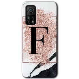 Gramaphone Mi 10T Hd Desen Baskılı Arka Kapak Pembe Mermer Desenli F Harfi Kılıf