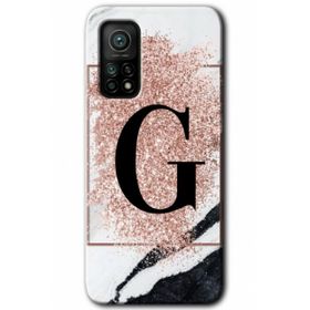 Gramaphone Mi 10T Hd Desen Baskılı Arka Kapak Pembe Mermer Desenli G Harfi Kılıf