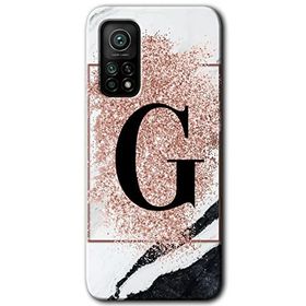 Gramaphone Mi 10T Hd Desen Baskılı Arka Kapak Pembe Mermer Desenli G Harfi Kılıf