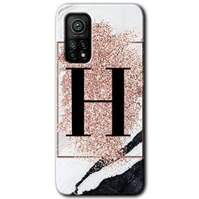 Gramaphone Mi 10T Hd Desen Baskılı Arka Kapak Pembe Mermer Desenli H Harfi Kılıf