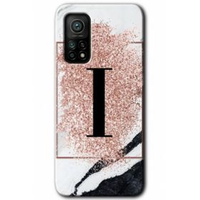 Gramaphone Mi 10T Hd Desen Baskılı Arka Kapak Pembe Mermer Desenli I Harfi Kılıf