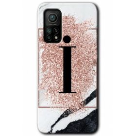 Gramaphone Mi 10T Hd Desen Baskılı Arka Kapak Pembe Mermer Desenli I Harfi Kılıf