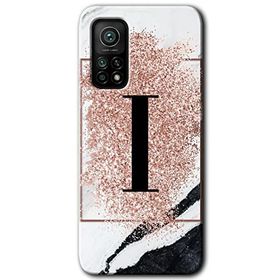 Gramaphone Mi 10T Hd Desen Baskılı Arka Kapak Pembe Mermer Desenli I Harfi Kılıf