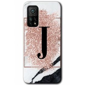 Gramaphone Mi 10T Hd Desen Baskılı Arka Kapak Pembe Mermer Desenli J Harfi Kılıf