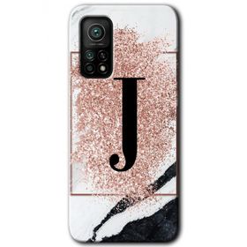 Gramaphone Mi 10T Hd Desen Baskılı Arka Kapak Pembe Mermer Desenli J Harfi Kılıf