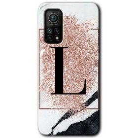Gramaphone Mi 10T Hd Desen Baskılı Arka Kapak Pembe Mermer Desenli L Harfi Kılıf