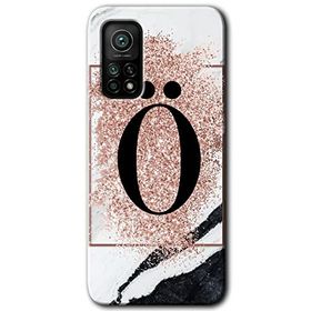 Gramaphone Mi 10T Hd Desen Baskılı Arka Kapak Pembe Mermer Desenli O Harfi Kılıf