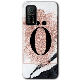 Gramaphone Mi 10T Hd Desen Baskılı Arka Kapak Pembe Mermer Desenli O Harfi Kılıf