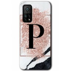 Gramaphone Mi 10T Hd Desen Baskılı Arka Kapak Pembe Mermer Desenli P Harfi Kılıf