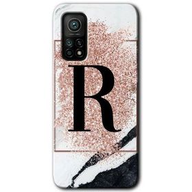 Gramaphone Mi 10T Hd Desen Baskılı Arka Kapak Pembe Mermer Desenli R Harfi Kılıf