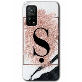 Gramaphone Mi 10T Hd Desen Baskılı Arka Kapak Pembe Mermer Desenli S Harfi Kılıf