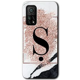 Gramaphone Mi 10T Hd Desen Baskılı Arka Kapak Pembe Mermer Desenli S Harfi Kılıf