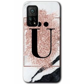 Gramaphone Mi 10T Hd Desen Baskılı Arka Kapak Pembe Mermer Desenli Ü Harfi Kılıf