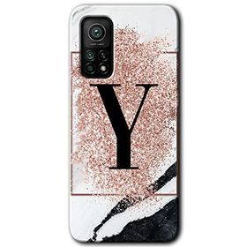 Gramaphone Mi 10T Hd Desen Baskılı Arka Kapak Pembe Mermer Desenli Y Harfi Kılıf