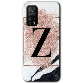 Gramaphone Mi 10T Hd Desen Baskılı Arka Kapak Pembe Mermer Desenli Z Harfi Kılıf