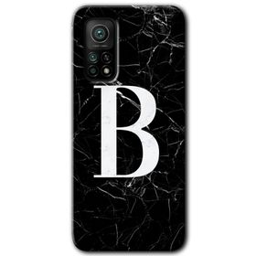 Gramaphone Mi 10T Hd Desen Baskılı Arka Kapak Siyah Mermer Desenli B Harfi Kılıf