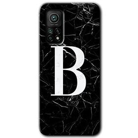 Gramaphone Mi 10T Hd Desen Baskılı Arka Kapak Siyah Mermer Desenli B Harfi Kılıf