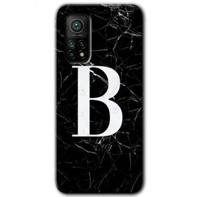 Gramaphone Mi 10T Hd Desen Baskılı Arka Kapak Siyah Mermer Desenli B Harfi Kılıf