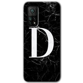 Gramaphone Mi 10T Hd Desen Baskılı Arka Kapak Siyah Mermer Desenli D Harfi Kılıf