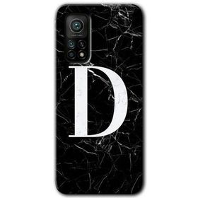 Gramaphone Mi 10T Hd Desen Baskılı Arka Kapak Siyah Mermer Desenli D Harfi Kılıf