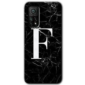 Gramaphone Mi 10T Hd Desen Baskılı Arka Kapak Siyah Mermer Desenli F Harfi Kılıf