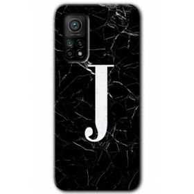 Gramaphone Mi 10T Hd Desen Baskılı Arka Kapak Siyah Mermer Desenli J Harfi Kılıf