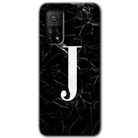Gramaphone Mi 10T Hd Desen Baskılı Arka Kapak Siyah Mermer Desenli J Harfi Kılıf