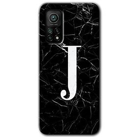 Gramaphone Mi 10T Hd Desen Baskılı Arka Kapak Siyah Mermer Desenli J Harfi Kılıf