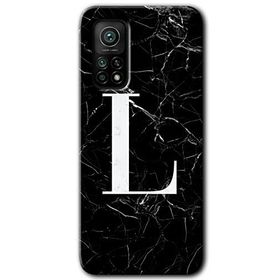 Gramaphone Mi 10T Hd Desen Baskılı Arka Kapak Siyah Mermer Desenli L Harfi Kılıf