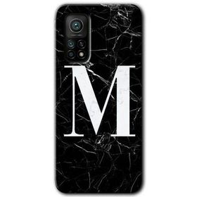 Gramaphone Mi 10T Hd Desen Baskılı Arka Kapak Siyah Mermer Desenli M Harfi Kılıf
