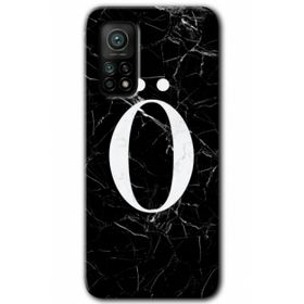 Gramaphone Mi 10T Hd Desen Baskılı Arka Kapak Siyah Mermer Desenli O Harfi Kılıf