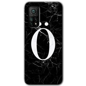 Gramaphone Mi 10T Hd Desen Baskılı Arka Kapak Siyah Mermer Desenli O Harfi Kılıf