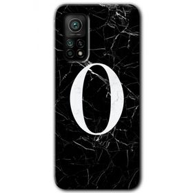 Gramaphone Mi 10T Hd Desen Baskılı Arka Kapak Siyah Mermer Desenli O Harfi Kılıf