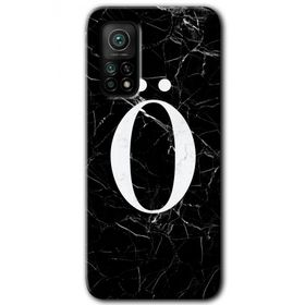 Gramaphone Mi 10T Hd Desen Baskılı Arka Kapak Siyah Mermer Desenli O Harfi Kılıf