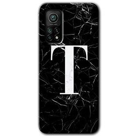Gramaphone Mi 10T Hd Desen Baskılı Arka Kapak Siyah Mermer Desenli T Harfi Kılıf
