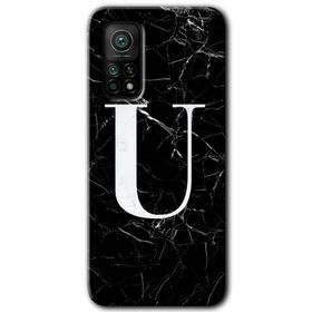 Gramaphone Mi 10T Hd Desen Baskılı Arka Kapak Siyah Mermer Desenli U Harfi Kılıf