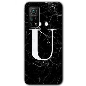 Gramaphone Mi 10T Hd Desen Baskılı Arka Kapak Siyah Mermer Desenli U Harfi Kılıf