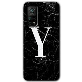 Gramaphone Mi 10T Hd Desen Baskılı Arka Kapak Siyah Mermer Desenli Y Harfi Kılıf