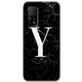Gramaphone Mi 10T Hd Desen Baskılı Arka Kapak Siyah Mermer Desenli Y Harfi Kılıf