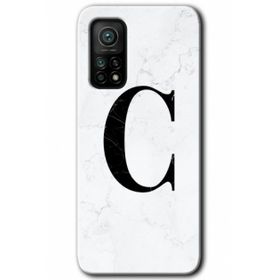 Gramaphone Mi 10T Pro Hd Desen Baskılı Arka Kapak Beyaz Mermer Desenli C Harfi Kılıf