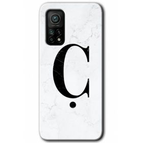 Gramaphone Mi 10T Pro Hd Desen Baskılı Arka Kapak Beyaz Mermer Desenli C Harfi Kılıf