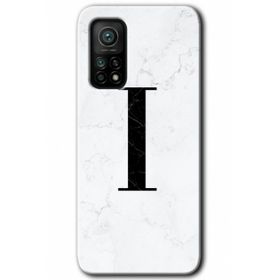 Gramaphone Mi 10T Pro Hd Desen Baskılı Arka Kapak Beyaz Mermer Desenli İ Harfi Kılıf