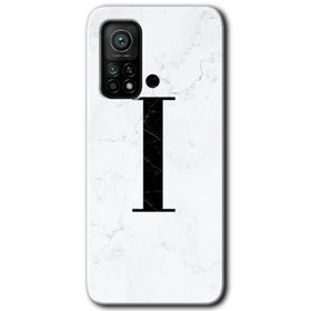 Gramaphone Mi 10T Pro Hd Desen Baskılı Arka Kapak Beyaz Mermer Desenli İ Harfi Kılıf