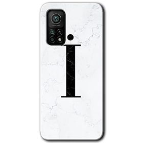 Gramaphone Mi 10T Pro Hd Desen Baskılı Arka Kapak Beyaz Mermer Desenli İ Harfi Kılıf
