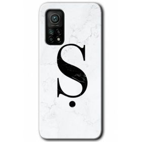 Gramaphone Mi 10T Pro Hd Desen Baskılı Arka Kapak Beyaz Mermer Desenli Ş Harfi Kılıf